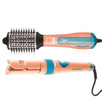 Combo Cepillo Hot Brush + Rizador Miracurl Peach Glow BabylissPRO