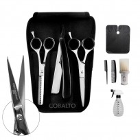 Set de Herramientas Tijera de Corte + Pulir + Navajin Cobalt con Accerorios